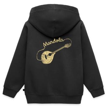 Mandola Geschenk - Kinder Premium Organic Zip Hoodie - Schwarz - Hinten - AI Model Kid Male (0cm)