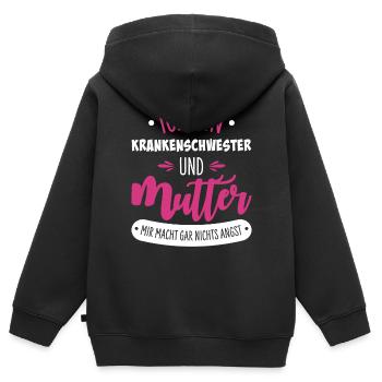 Nurse Mama - Kids Premium Organic Zip-up Hoodie - black - Back - AI Model Kid Male (0cm)