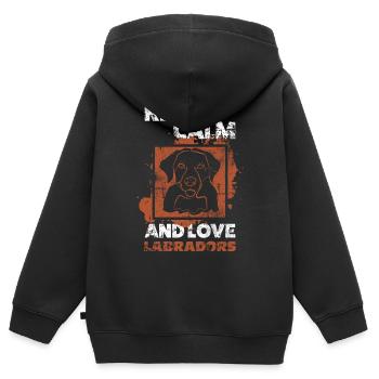 Labrador - Sweat Premium à capuche zippé enfant bio - noir - Dos - AI Model Kid Male (0cm)