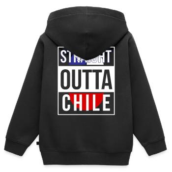 Chile - Kinder Premium Organic Zip Hoodie - Schwarz - Hinten - AI Model Kid Male (0cm)
