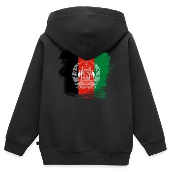 Afghanistan Flagge - Kinder Premium Organic Zip Hoodie - Schwarz - Hinten - AI Model Kid Male (0cm)