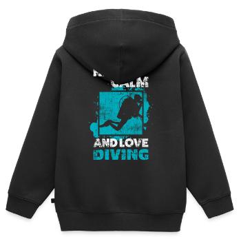 Diver - Kids Premium Organic Zip-up Hoodie - black - Back - AI Model Kid Male (0cm)