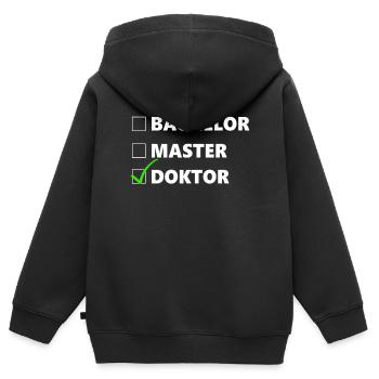 Doktortitel Abschluss Promotion Geschenk - Kinder Premium Organic Zip Hoodie - Schwarz - Hinten - AI Model Kid Male (0cm)