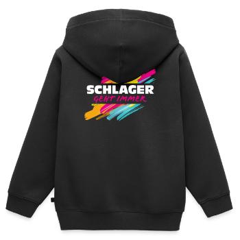 Schlager - Kinder Premium Organic Zip Hoodie - Schwarz - Hinten - AI Model Kid Male (0cm)