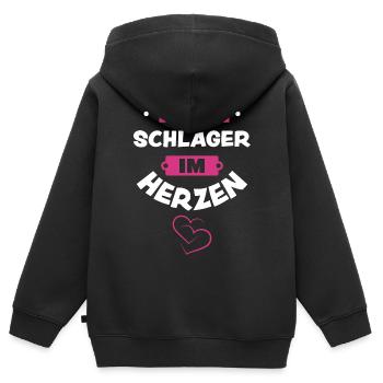 Schlager - Kinder Premium Organic Zip Hoodie - Schwarz - Hinten - AI Model Kid Male (0cm)