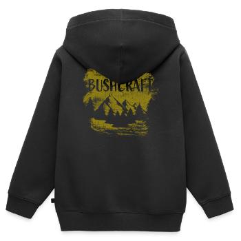 Bushcraft Survival - Kids Premium Organic Zip-up Hoodie - black - Back - AI Model Kid Male (0cm)