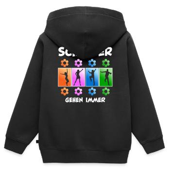 Schlager - Kinder Premium Organic Zip Hoodie - Schwarz - Hinten - AI Model Kid Male (0cm)