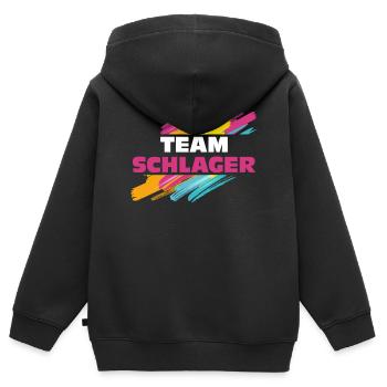 Schlager Gruppe - Kinder Premium Organic Zip Hoodie - Schwarz - Hinten - AI Model Kid Male (0cm)