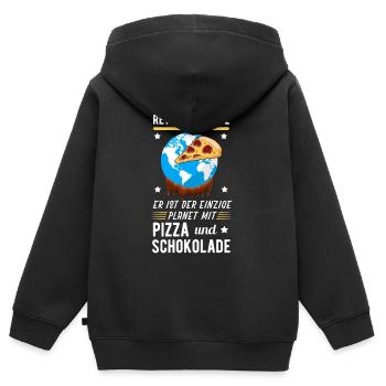 Klimawandel - Kinder Premium Organic Zip Hoodie - Schwarz - Hinten - AI Model Kid Male (0cm)
