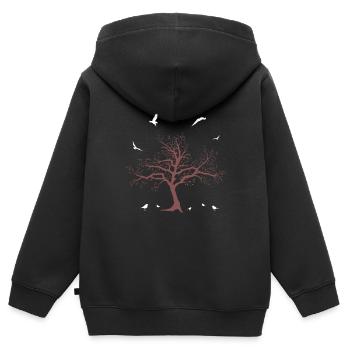 Changement climatique - Sweat Premium à capuche zippé enfant bio - noir - Dos - AI Model Kid Male (0cm)