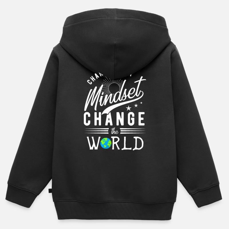 motivation - Sweat Premium à capuche zippé enfant bio - noir