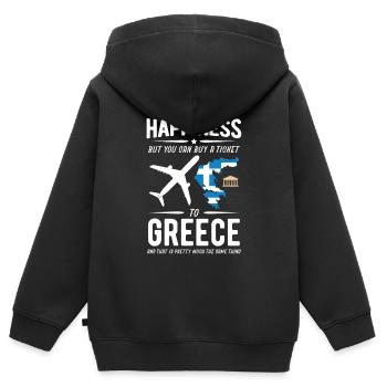 Griechenland - Kinder Premium Organic Zip Hoodie - Schwarz - Hinten - AI Model Kid Male (0cm)