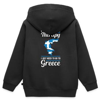 Griechenland - Kinder Premium Organic Zip Hoodie - Schwarz - Hinten - AI Model Kid Male (0cm)
