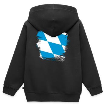 Bavière - Sweat Premium à capuche zippé enfant bio - noir - Dos - AI Model Kid Male (0cm)