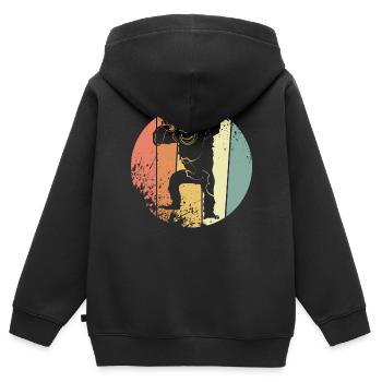 Schimpanse - Kinder Premium Organic Zip Hoodie - Schwarz - Hinten - AI Model Kid Male (0cm)