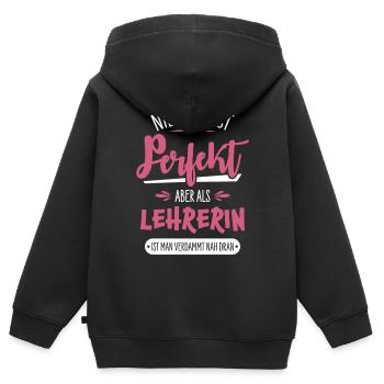 Lehrerin - Kinder Premium Organic Zip Hoodie - Schwarz - Hinten - AI Model Kid Male (0cm)