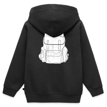 Voyage sac à dos - Sweat Premium à capuche zippé enfant bio - noir - Dos - AI Model Kid Male (0cm)