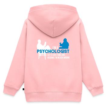 Psychologe - Kinder Premium Organic Zip Hoodie - Rosa - Hinten - AI Model Kid Female (0cm)
