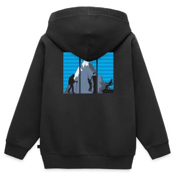 Bergsteiger - Kinder Premium Organic Zip Hoodie - Schwarz - Hinten - AI Model Kid Male (0cm)