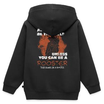 Rooster - Kids Premium Organic Zip-up Hoodie - black - Back - AI Model Kid Male (0cm)