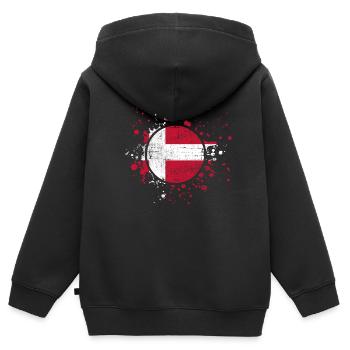 Dänemark - Kinder Premium Organic Zip Hoodie - Schwarz - Hinten - AI Model Kid Male (0cm)