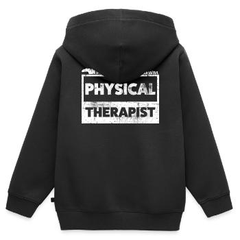 Physiotherapeut - Kinder Premium Organic Zip Hoodie - Schwarz - Hinten - AI Model Kid Male (0cm)