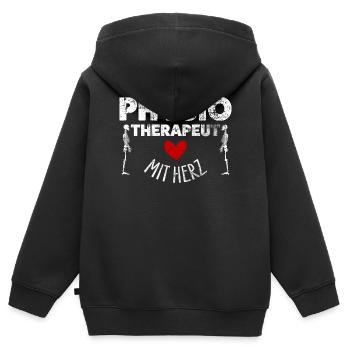 Physiotherapeut - Kinder Premium Organic Zip Hoodie - Schwarz - Hinten - AI Model Kid Male (0cm)