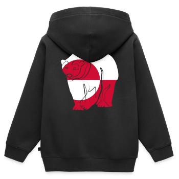 Groenland - Sweat Premium à capuche zippé enfant bio - noir - Dos - AI Model Kid Male (0cm)