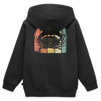 Krebs - Kinder Premium Organic Zip Hoodie - Schwarz - Hinten - AI Model Kid Male (0cm)