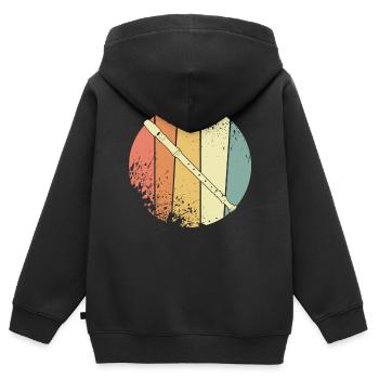 Flûte à bec - Sweat Premium à capuche zippé enfant bio - noir - Dos - AI Model Kid Male (0cm)