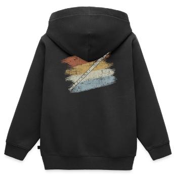 Flöte - Kinder Premium Organic Zip Hoodie - Schwarz - Hinten - AI Model Kid Male (0cm)