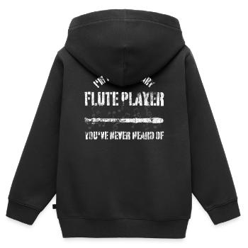 Flûte - Sweat Premium à capuche zippé enfant bio - noir - Dos - AI Model Kid Male (0cm)