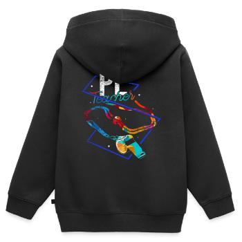 Sportlehrer Polygon - Kinder Premium Organic Zip Hoodie - Schwarz - Hinten - AI Model Kid Male (0cm)