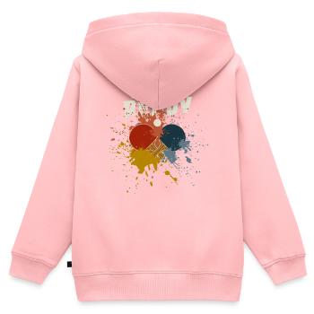 Tischtennis - Kinder Premium Organic Zip Hoodie - Rosa - Hinten - AI Model Kid Female (0cm)