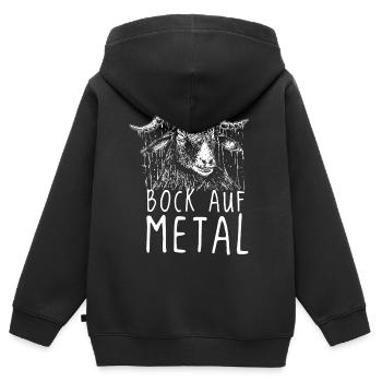Bock auf Metal Musik Geschenk - Kinder Premium Organic Zip Hoodie - Schwarz - Hinten - AI Model Kid Male (0cm)