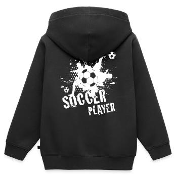 Fußballer Fußball - Kinder Premium Organic Zip Hoodie - Schwarz - Hinten - AI Model Kid Male (0cm)