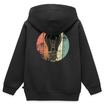 Ampoule - Sweat Premium à capuche zippé enfant bio - noir - Dos - AI Model Kid Male (0cm)