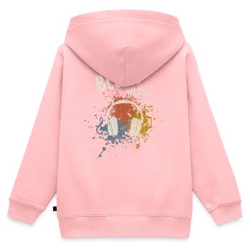 Blues - Kinder Premium Organic Zip Hoodie - Rosa - Hinten - AI Model Kid Female (0cm)