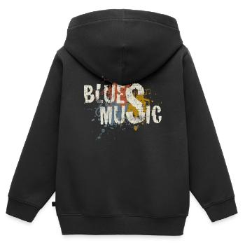 Blues - Kinder Premium Organic Zip Hoodie - Schwarz - Hinten - AI Model Kid Male (0cm)