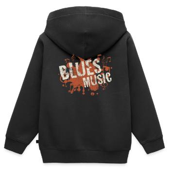 Blues Musik - Kinder Premium Organic Zip Hoodie - Schwarz - Hinten - AI Model Kid Male (0cm)