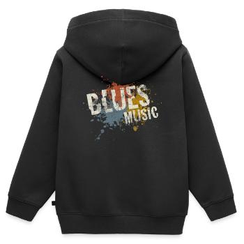Blues - Kinder Premium Organic Zip Hoodie - Schwarz - Hinten - AI Model Kid Male (0cm)