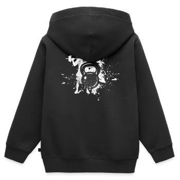 Kraftsport - Kinder Premium Organic Zip Hoodie - Schwarz - Hinten - AI Model Kid Male (0cm)
