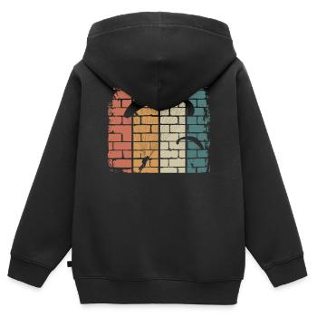 Fallschirm Gleitschirm - Kinder Premium Organic Zip Hoodie - Schwarz - Hinten - AI Model Kid Male (0cm)