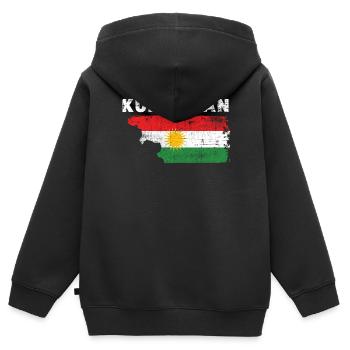 Kurdistan - Kinder Premium Organic Zip Hoodie - Schwarz - Hinten - AI Model Kid Male (0cm)