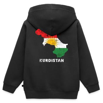 Kurdistan - Kinder Premium Organic Zip Hoodie - Schwarz - Hinten - AI Model Kid Male (0cm)