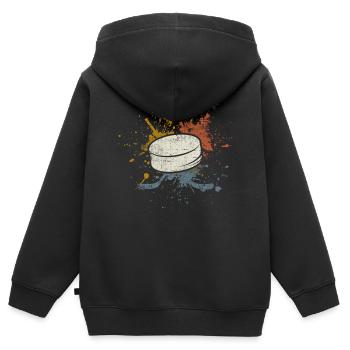 Eishockey - Kinder Premium Organic Zip Hoodie - Schwarz - Hinten - AI Model Kid Male (0cm)