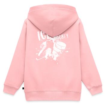 Eishockey - Kinder Premium Organic Zip Hoodie - Rosa - Hinten - AI Model Kid Female (0cm)