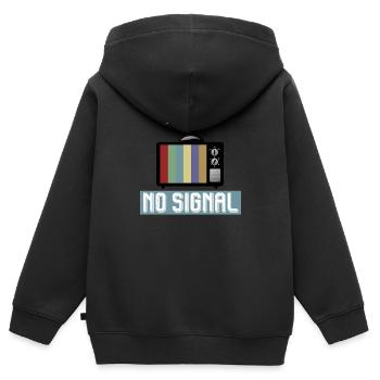NO SIGNAL Fernseher - Testbild Retro Classic - Kinder Premium Organic Zip Hoodie - Schwarz - Hinten - AI Model Kid Male (0cm)