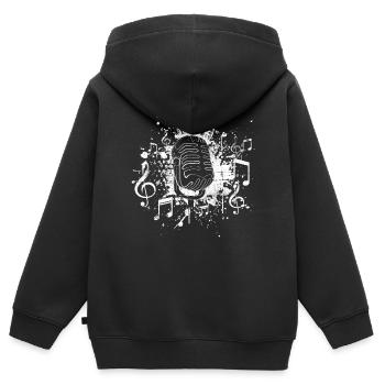 Singen Mikrofon - Kinder Premium Organic Zip Hoodie - Schwarz - Hinten - AI Model Kid Male (0cm)