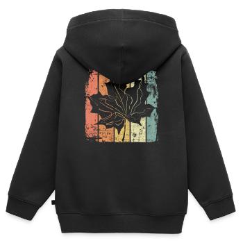 Automne - Sweat Premium à capuche zippé enfant bio - noir - Dos - AI Model Kid Male (0cm)